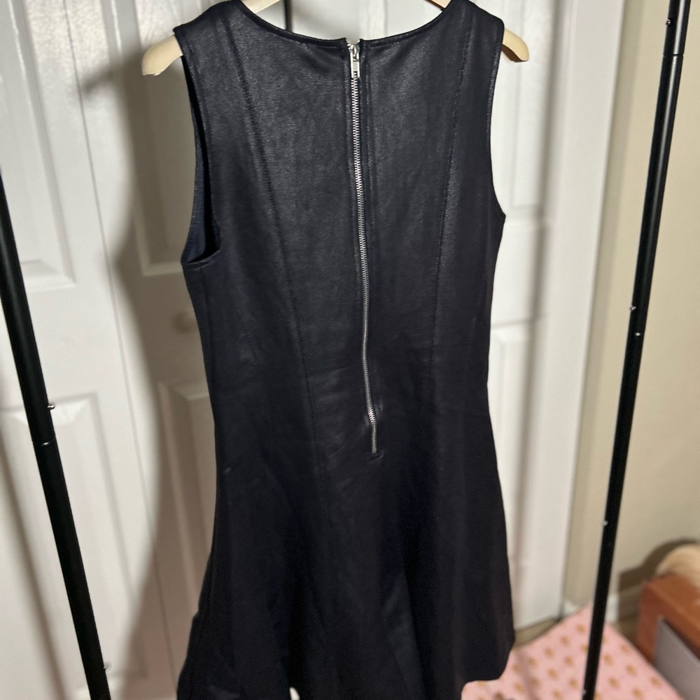 Aqua Black High-Low Dress with Back Zip